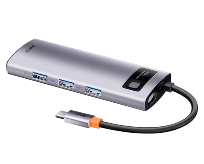 Baseus Metal Gleam Series 5 in 1 Multifunctional Type-C Hub Docking Station CAHUB-CX0G - Image 1