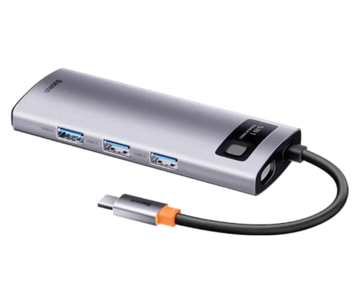 Baseus Metal Gleam Series 5 in 1 Multifunctional Type-C Hub Docking Station CAHUB-CX0G - Image 1