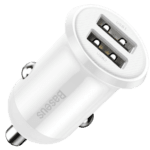 Baseus Grain Pro Car Charger Dual USB 4.8A White CCALLP-02