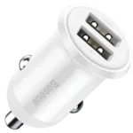 Baseus Grain Pro Car Charger Dual USB 4.8A White CCALLP-02