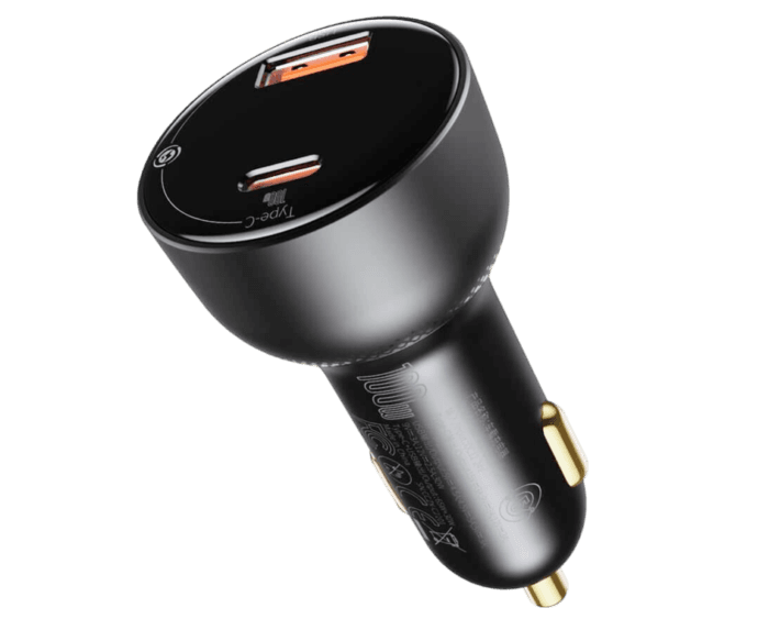 Baseus 100W Supreme Digital Display PPS Dual Quick Charger Car Charger With Type-C to Type-C 100W 1m - Image 1