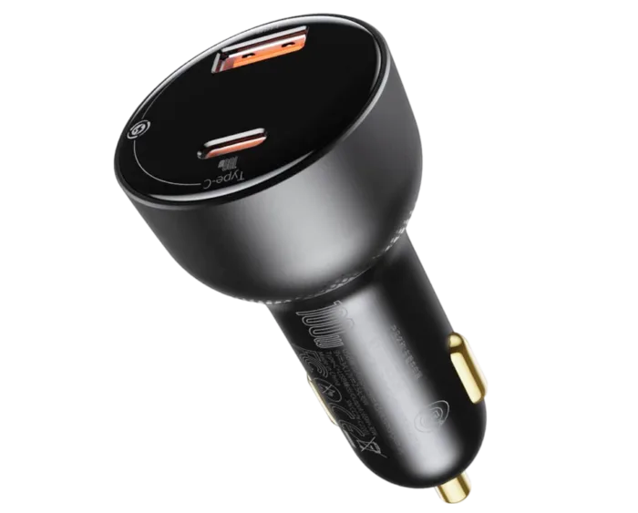 Baseus 100W Supreme Digital Display PPS Dual Quick Charger Car Charger With Type-C to Type-C 100W 1m - Image 1