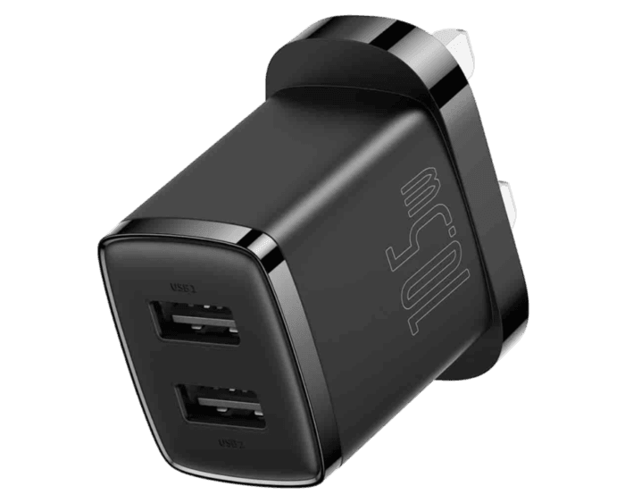 ACCBAS0046 Baseus 10.5W Dual USB UK Pin Adapter - Image 1