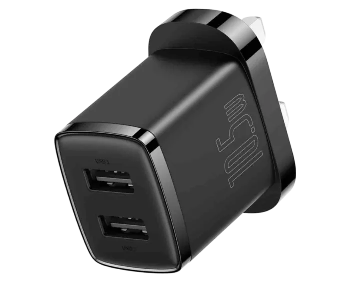 Baseus 10.5W Dual USB UK Pin Adapter - Image 1