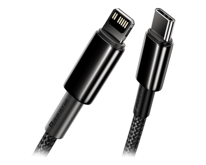 Baseus Tungsten Gold 1M Fast Charging Data Cable Type-C to iP PD 20W Black - Image 1