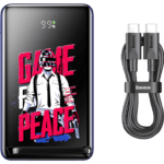 Baseus 10000mAh 20W Wireless Kickstand Magnetic Bracket (Game for Peace) Fast Charge Power Bank Blue Cable Type-C to Type-C 60W