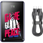 Baseus 10000mAh 20W Wireless Kickstand Magnetic Bracket (Game for Peace) Fast Charge Power Bank Blue Cable Type-C to Type-C 60W