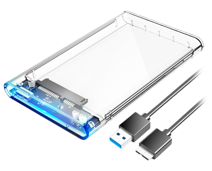 OSCOO Hard Disk Enclosure 2.5 SATA SSD/HDD - Image 1
