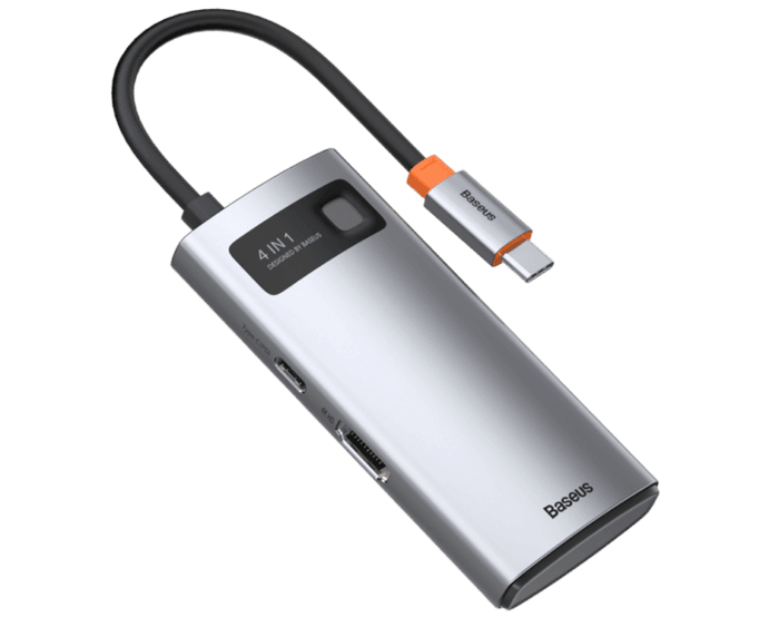 Baseus Metal Gleam Series 4 in 1 Multifunctional Type C HUB Docking Station - Image 1