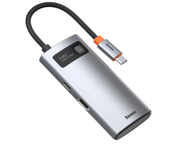 Baseus Metal Gleam Series 4 in 1 Multifunctional Type C HUB Docking Station - Image 1