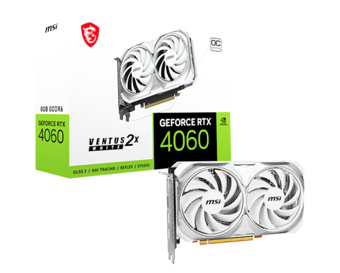 MSI GeForce RTX 4060 Ventus OC 2X 8GB GDDR6X White GPU - Image 1