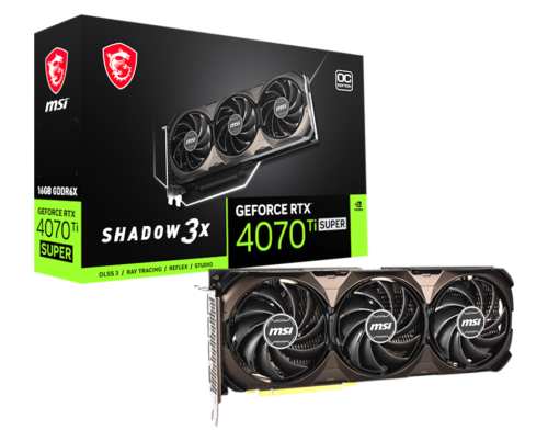 MSI Geforce RTX 4070 TI Super 16GB GDDR6X Shadow 3X OC GPU