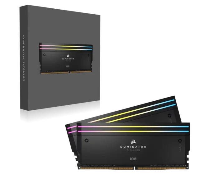 DOMINATOR® TITANIUM RGB 64GB (2x32GB) DDR5 DRAM 6400MT/s CL32 Intel XMP Memory - Image 1