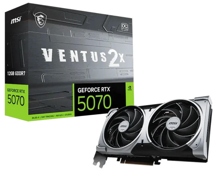 MSI RTX 5070 12GB MSI GeForce RTX™ 5070 12GB VENTUS 2X OC Graphic Card - Image 1