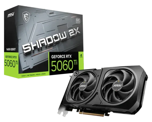MSI GeForce RTX™ 5060Ti 16GB SHADOW 2X OC PLUS Graphic Card