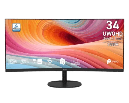 MSI PRO MP341CQ E12 34' Inch UWQHD (3440 X 1440) 120Hz Business & Productivity Monitor