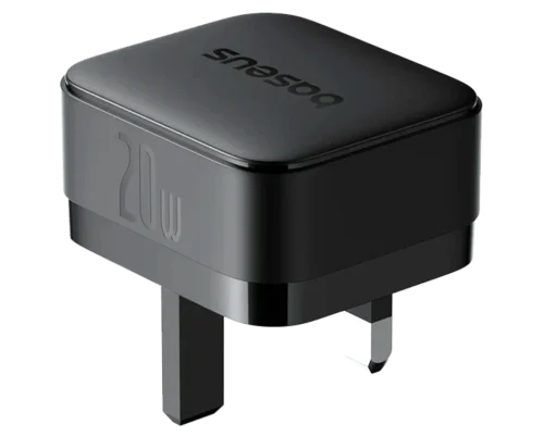 Baseus Palm Fast Charger 1C 20W UK Cluster Black With Cable USB-C to USB-C 60W 20V/3A 1M