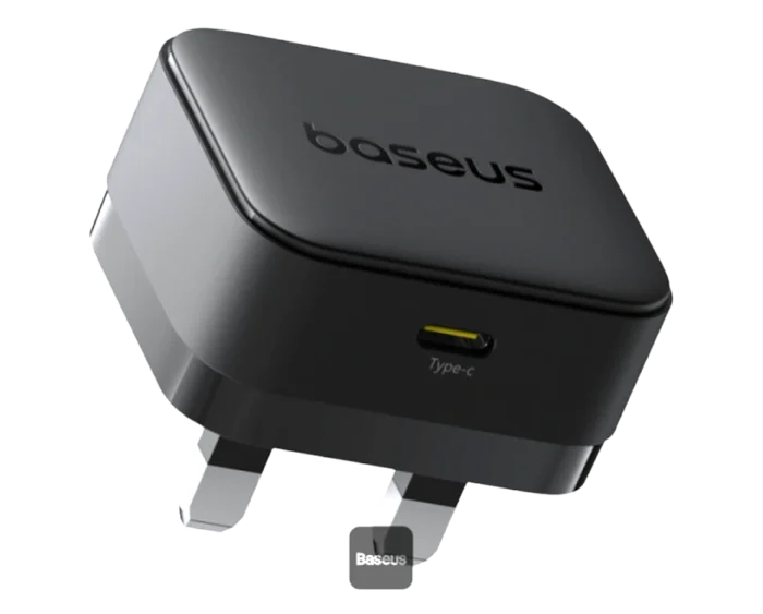 Baseus Palm Fast Charger 1C 20W UK Cluster Black With Cable USB-C to USB-C 60W 20V/3A 1M - Image 2