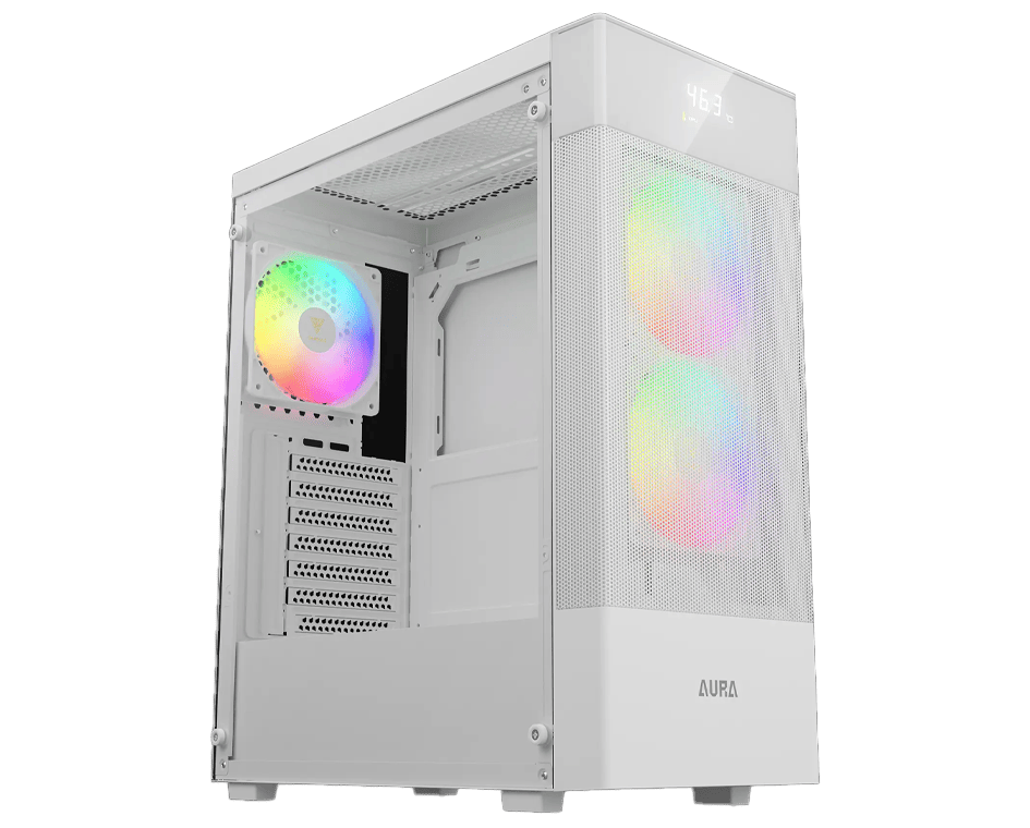 AMDIAS AURA GC5 ELITE White ARGB Case GAMDIAS AURA GC5 ELITE ARGB Case-White - Image 1