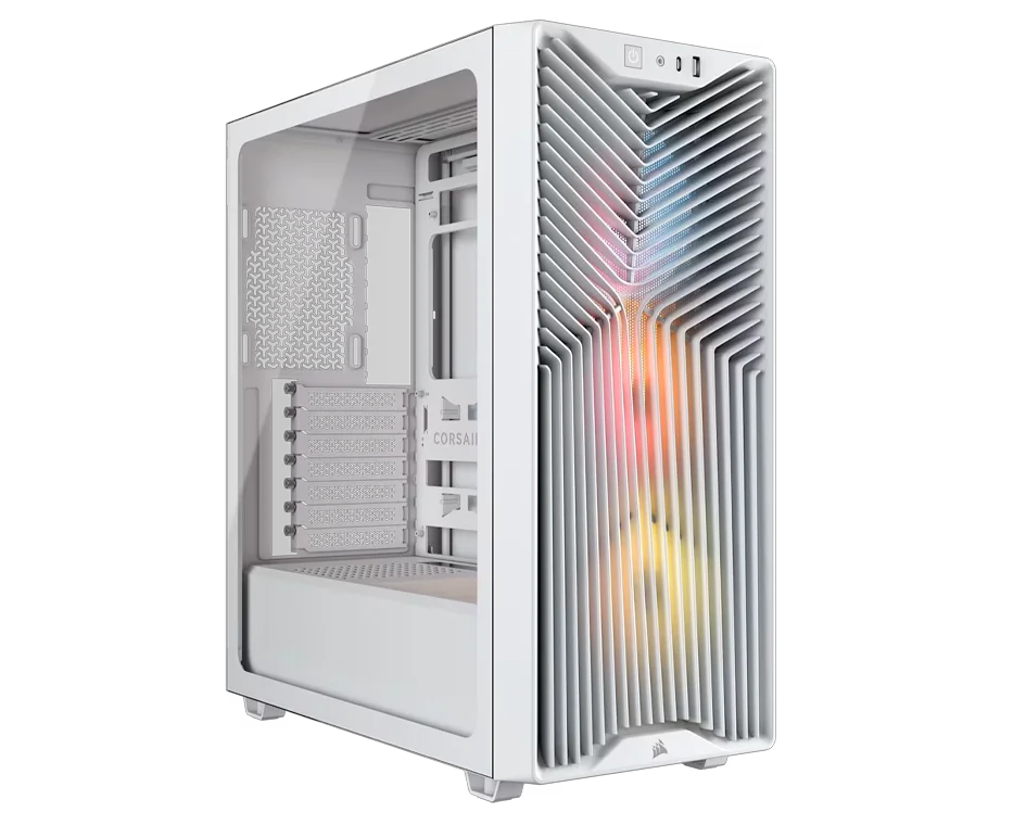 CORSAIR 3200D ARGB white CASE-1 CORSAIR 3200D RS ARGB Mid-Tower PC Case - White - Image 1