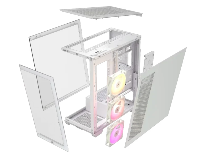 CORSAIR 3500X ARGB Mid-Tower PC Case - White - Image 5