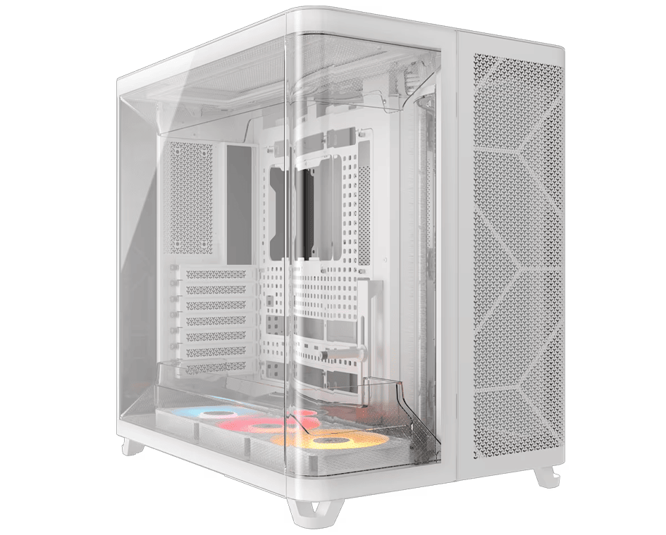 CORSAIR AIR 5400 ARGB CASE WHITE CORSAIR AIR 5400 RS-R ARGB Triple Chamber Mid-Tower PC Case - White - Image 1