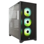 CORSAIR iCUE 4000X RGB Tempered Glass Mid-Tower ATX Case-Black