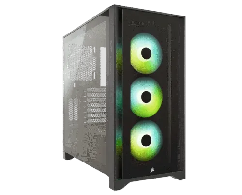 CORSAIR iCUE 4000X RGB Tempered Glass Mid-Tower ATX Case-Black