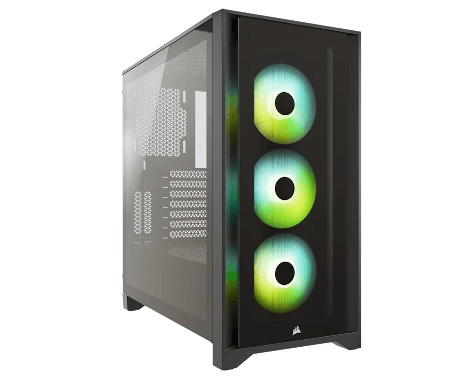 CORSAIR iCUE 4000X RGB BLACK ATX CASE CORSAIR iCUE 4000X RGB Tempered Glass Mid-Tower ATX Case-Black - Image 1