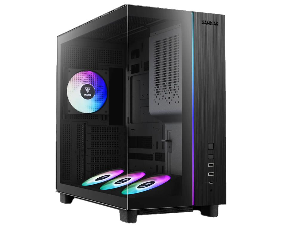 GAMDIAS ATLAS M4 ARGB CASE-2 GAMDIAS ATLAS M4 ARGB Mid Tower Case - Image 1