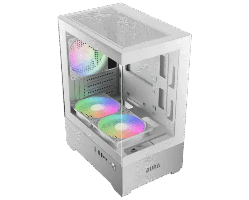 GAMDIAS AURA GC9M ARGB Case-White - Image 2