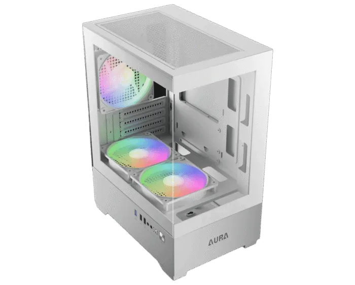GAMDIAS AURA GC9M ARGB Case-White - Image 2