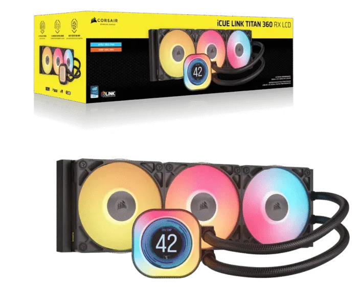 CORSAIR iCUE LINK TITAN 360 RX LCD Liquid CPU Cooler - Image 6