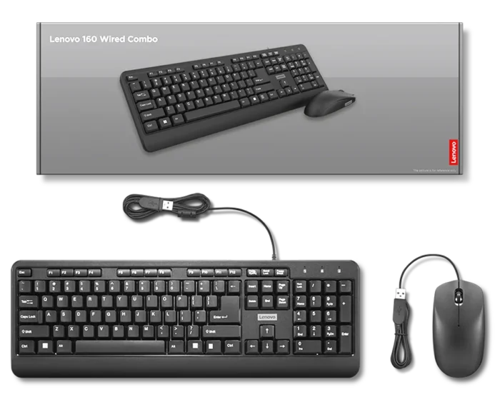 Lenovo 160 Wired Keyboard & Mouse Combo - Image 2