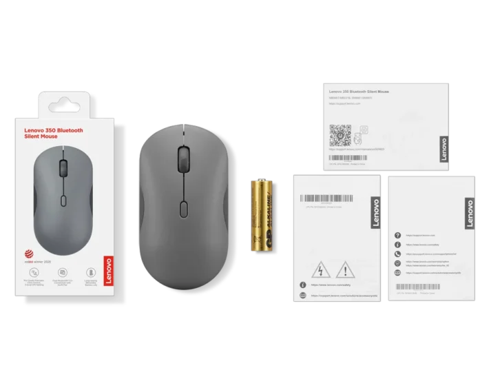 Lenovo 350 Bluetooth Silent Mouse (Luna Grey) - Image 4