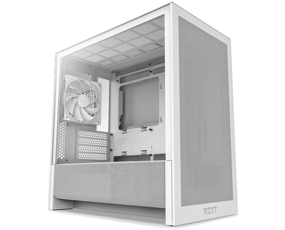 NZXT H3 FLOW BLACK MICRO ATX-white-1 NZXT H3 Flow Micro-ATX Airflow Case-White