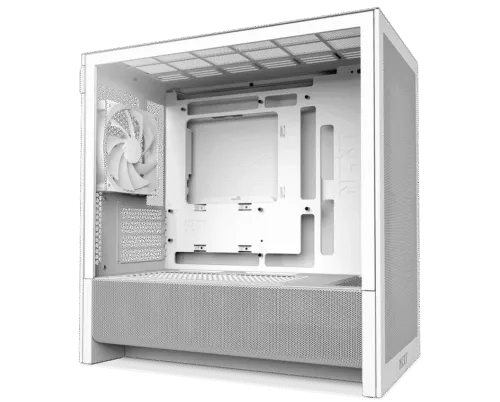 NZXT H3 Flow Micro-ATX Airflow Case-White - Image 10
