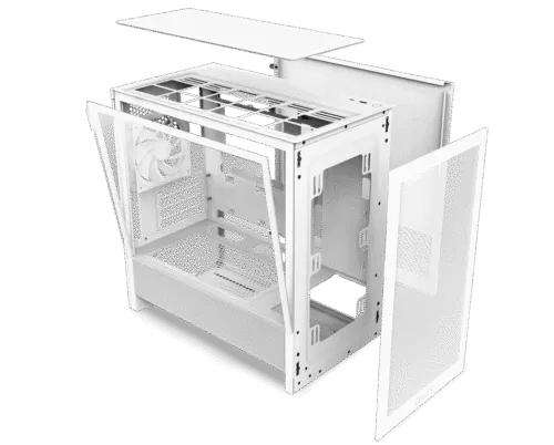 NZXT H3 Flow Micro-ATX Airflow Case-White - Image 4