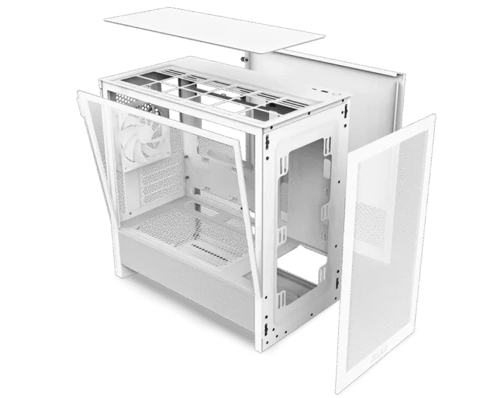 NZXT H3 Flow Micro-ATX Airflow Case-White - Image 4