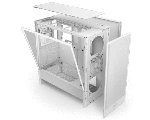 NZXT H5 Flow Compact Mid-Tower ATX Airflow Case-White - Image 7