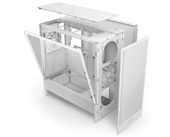 NZXT H5 Flow Compact Mid-Tower ATX Airflow Case-White - Image 7