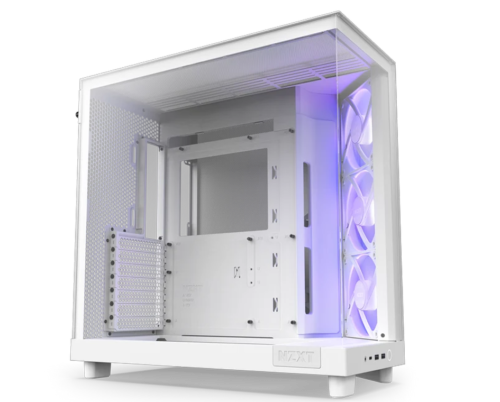 NZXT H6 Flow RGB Compact Dual-Chamber Mid-Tower Airflow Case-White