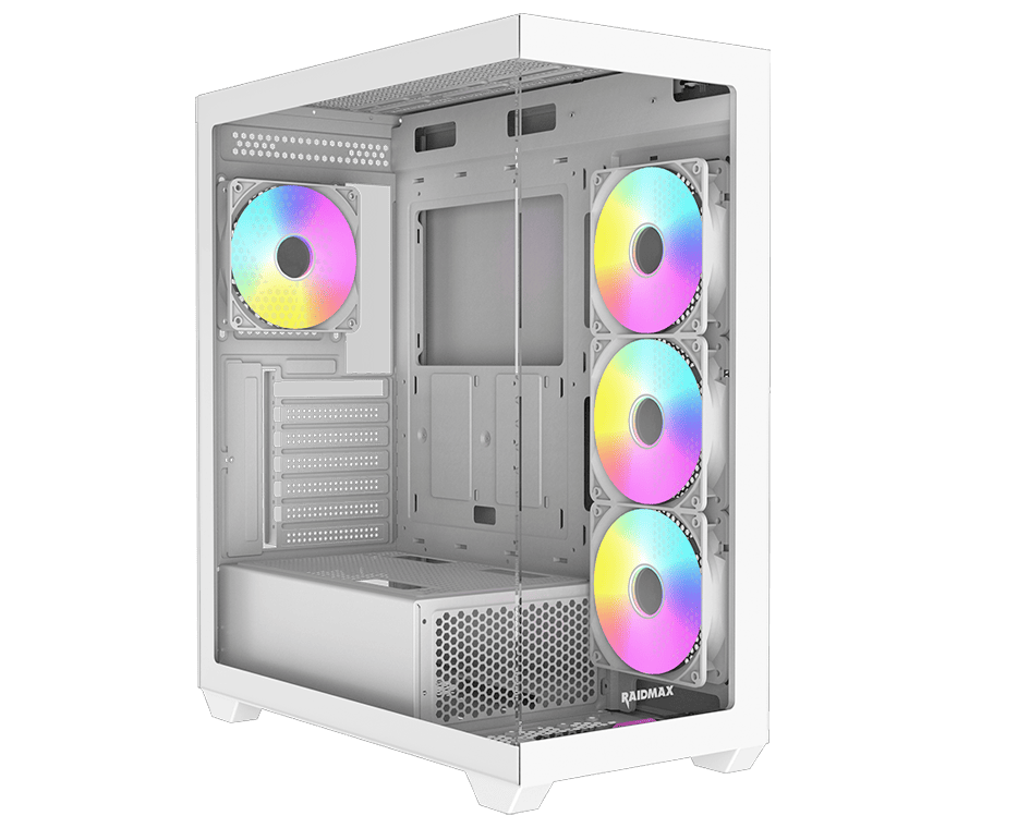 RAIDMAX I620 INFINITA CASE white-7 RAIDMAX Infinita I800 Black ARGB Mid-Tower Gaming Case-White - Image 1
